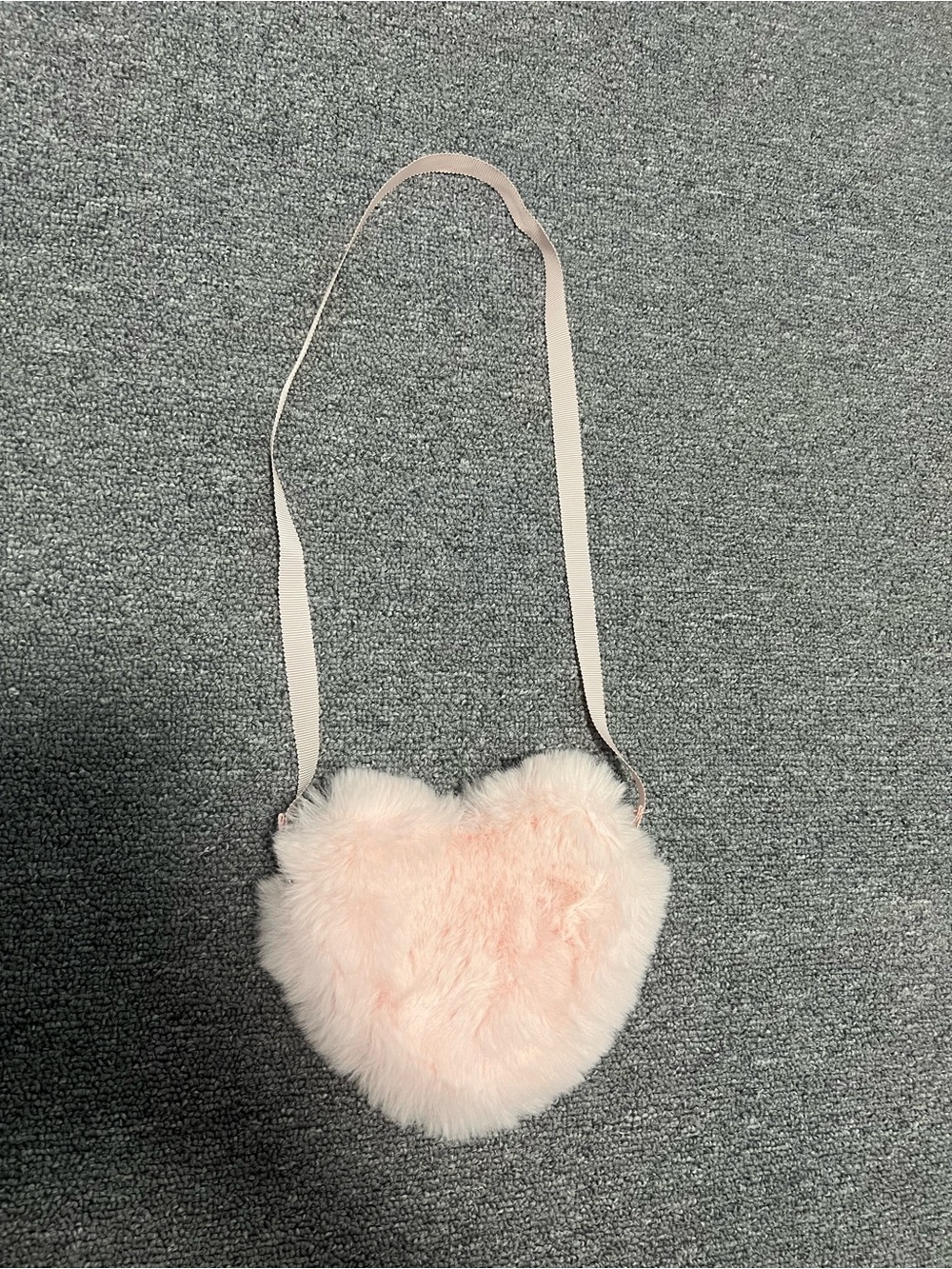 H&M Girl Light Pink Heart Faux Fur Crossbody Bag